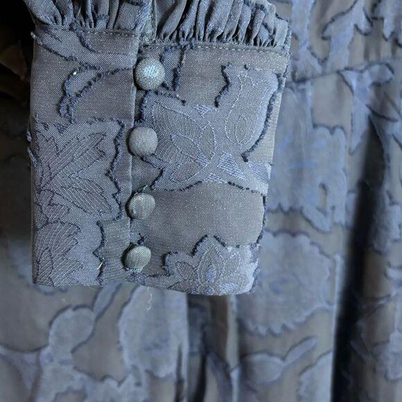 Lulus Radiantly Stunning Navy Blue Burnout Off-the-Shoulder Maxi Dress Size XS - Picture 14 of 16